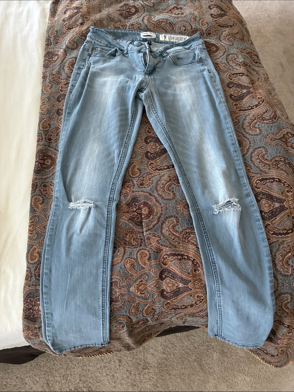 Indigo Rein Light Blue Skinny Distressed Jeans